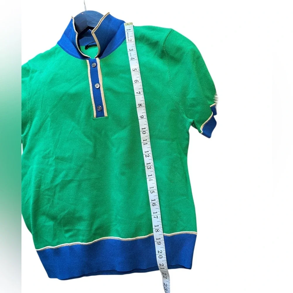 Zara Contrast Knit Short Sleeve Polo Shirt - Picture 11 of 13
